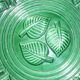 Flat green decoration leaves 32.5 cm