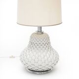 Artichoke table lamp in white ceramic, 1970s
