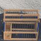 Cage à oiseau vintage en métal et bois