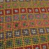 7x9 Yellow Green Handmade Wool Scandinavian Kilim Rug