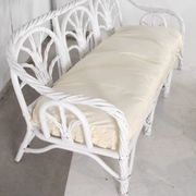 Salon en rotin blanchi