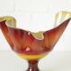 Vintage Swung Vase  Fruit Bowl Retro Red Blown Glass  Handmade Table Decor