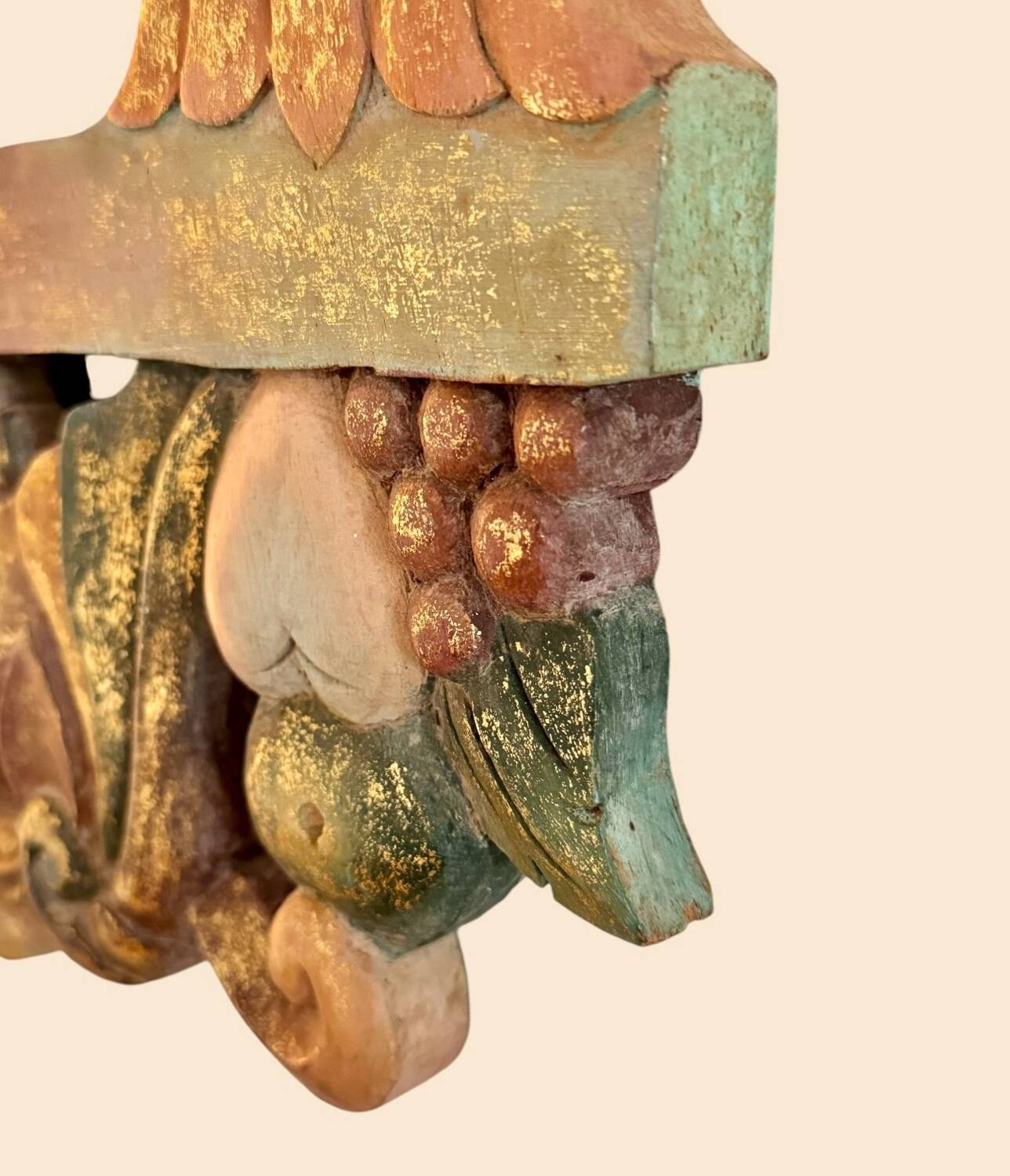 Vintage mirror in polychrome painted wood, 70´s