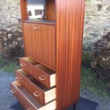 Vintage teak secretary with 3 drawers