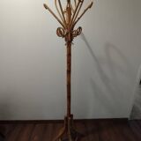Vintage bamboo coat rack in the style of Franco Albini.