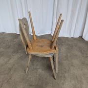 Set of 2 Rustic Primitive Wooden Chairs / Weathered Farmhouse Dining Chairs