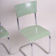 Pair of green Bauhaus chairs made in 1930s Czechia. Made by Robert Slezák