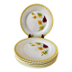 Set of 6 dessert plates Digoin Sarreguemines model "Alouette" years 30-40