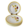 Set of 6 dessert plates Digoin Sarreguemines model "Alouette" years 30-40