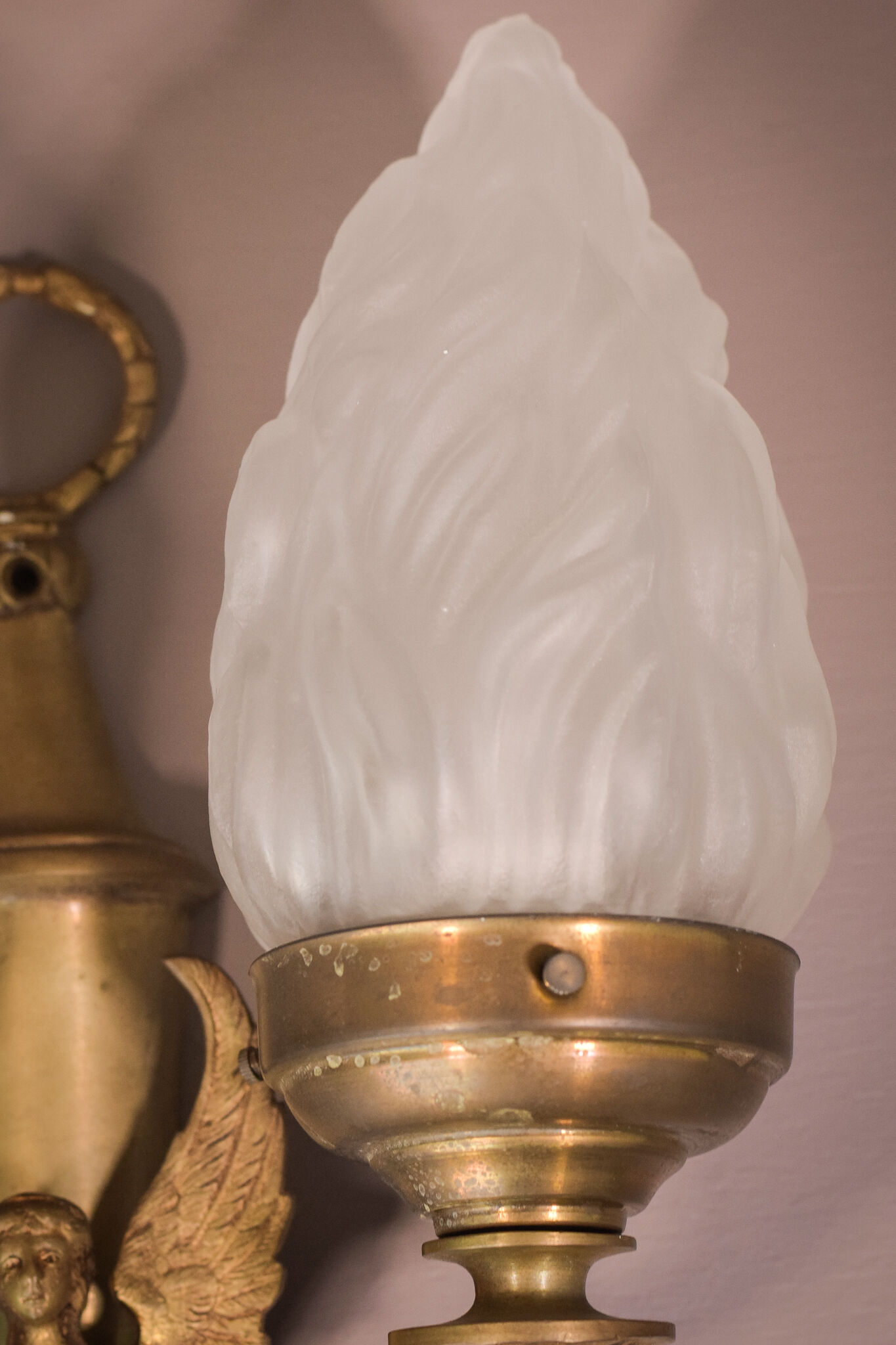 Pair of Wall Lamps with Angels