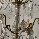 Bronze chandelier and crystal tassels, Louis XVI style