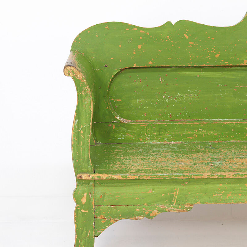 Painted Rustic Farmhouse Folk Art Wooden Bench
