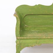 Painted Rustic Farmhouse Folk Art Wooden Bench