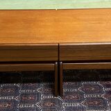 Coffee table with 2 tables in teak - 70s