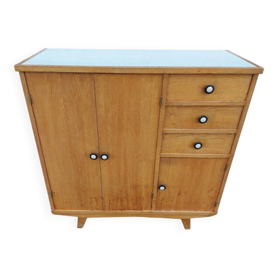 buffet bois massif, pieds compas