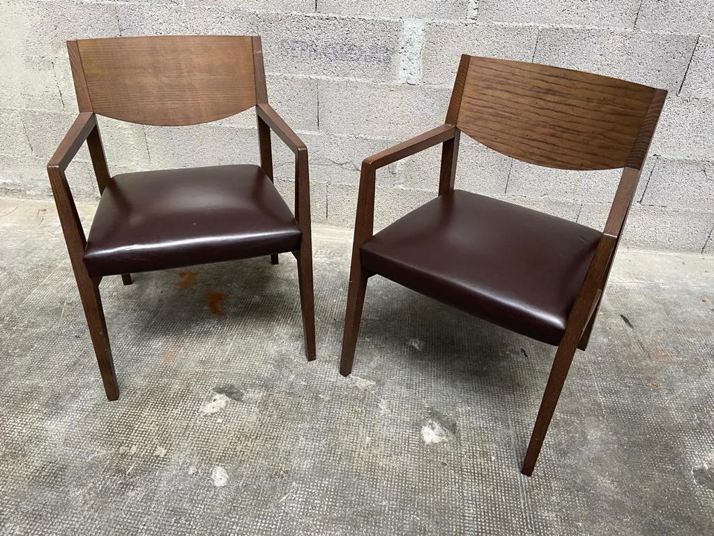 Pair of vintage Scandinavian style armchairs Natuzzi, Italy 1990s