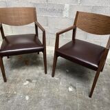 Pair of vintage Scandinavian style armchairs Natuzzi, Italy 1990s