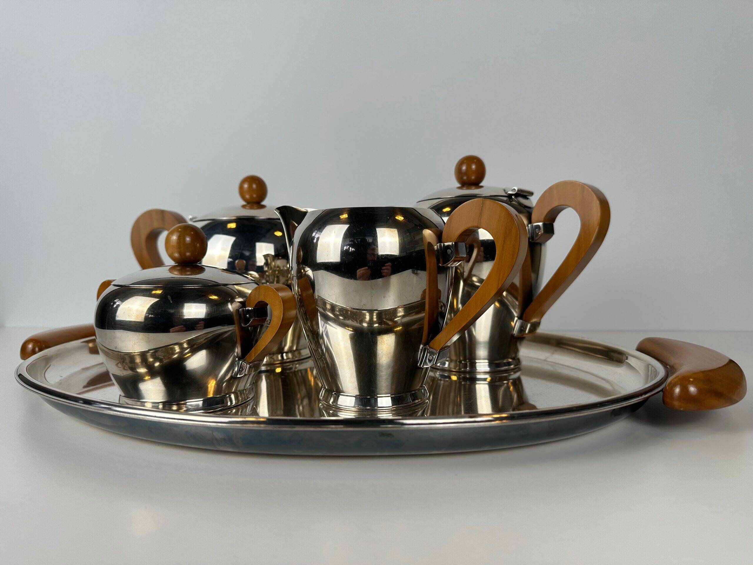 Alessi coffee and tea set silver-plated