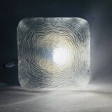 Square glass flush mounted ceiling or wall light