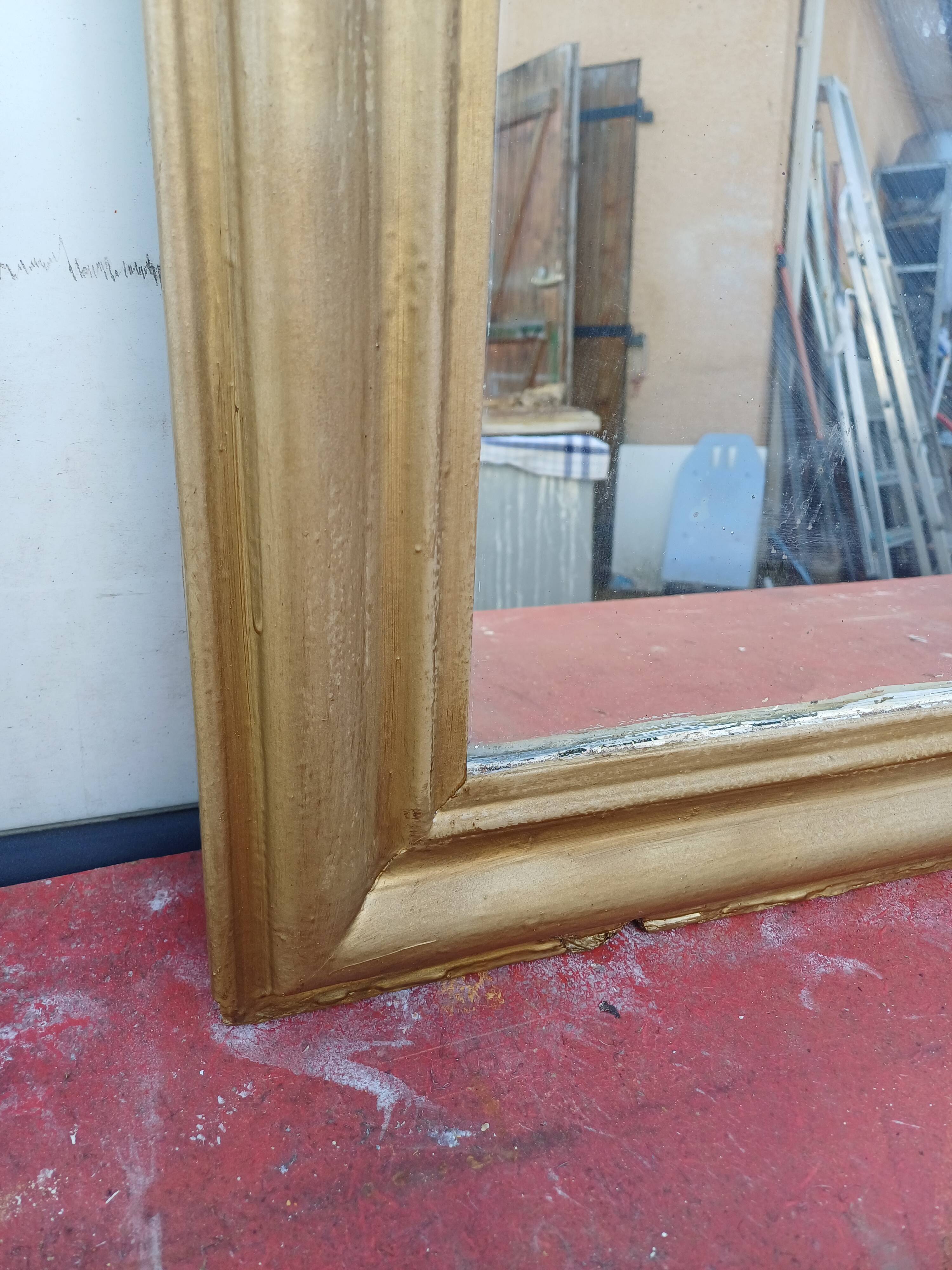 Napoleon III Mirror 19th Century Wood and Gilded Stucco