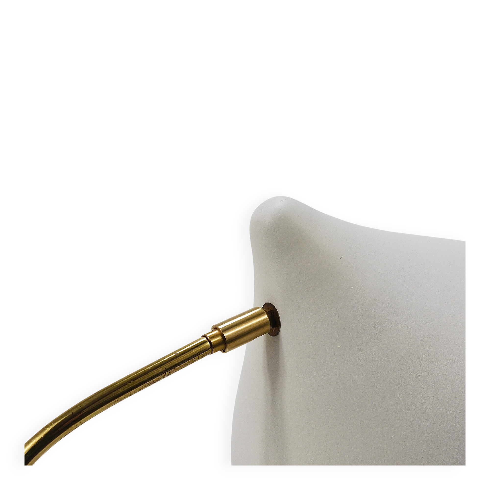 White brass desk or table lamp in the Louis Kalff style from the 1950s.