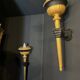 Paire de torchères / Appliques Murales Du XIXe En Bois Doré Et Bronze