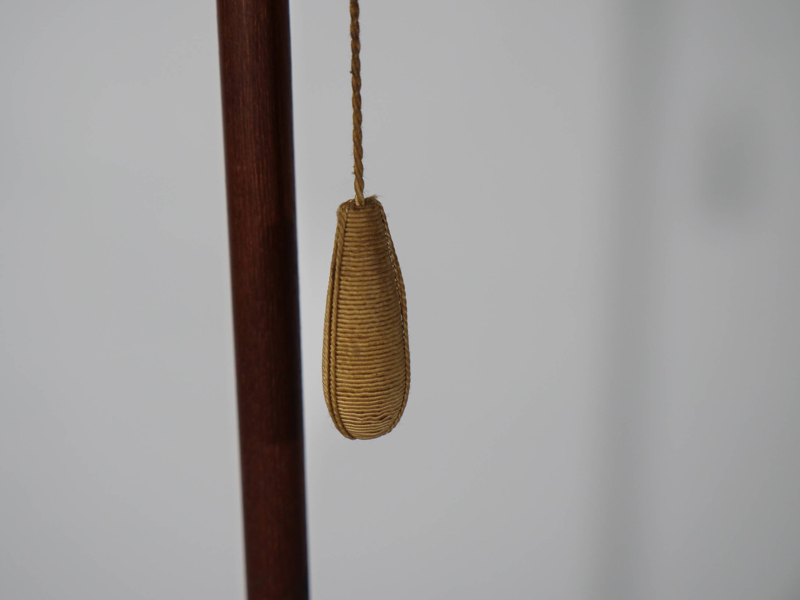 Teak Tripod Micheline Floor Lamp from Brass by JT Kalmar for Kalmar, 1950s