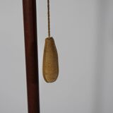 Teak Tripod Micheline Floor Lamp from Brass by JT Kalmar for Kalmar, 1950s