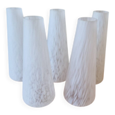 Lot De 5 Tulipes Opaline Clichy Verre Moucheté