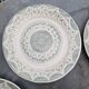 Lot of 8 flat plates in antique English earthenware, fine ware, with patterns.