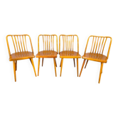 Antonin Suman pour chaises de salle à manger TON, années 1960, ensemble de quatre