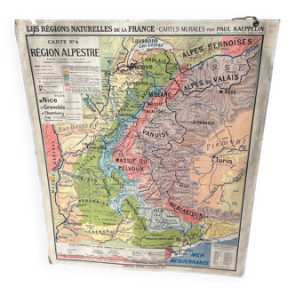 Old school map “Alpestre Region” N°4 / Hatier