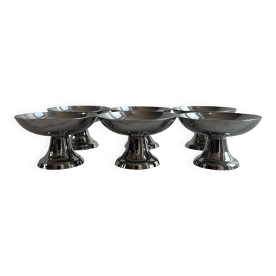 Set de 6 coupes à dessert sur pied en inox