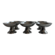 Set of 6 stainless steel dessert bowls on a stand.