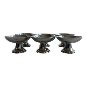 Set de 6 coupes à dessert sur pied en inox