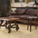 Brutalist side table/coffee table in elm from the 1950s.