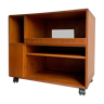 Danish storage cabinet Komfort on teak and rosewood wheels