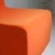 Armchair "space age" foam and orange jersey. Circa 1970