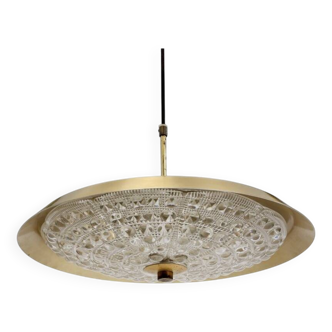 Brass & Glass Pendant Lamp by Carl Fagerlund for Orrefors, 1960s