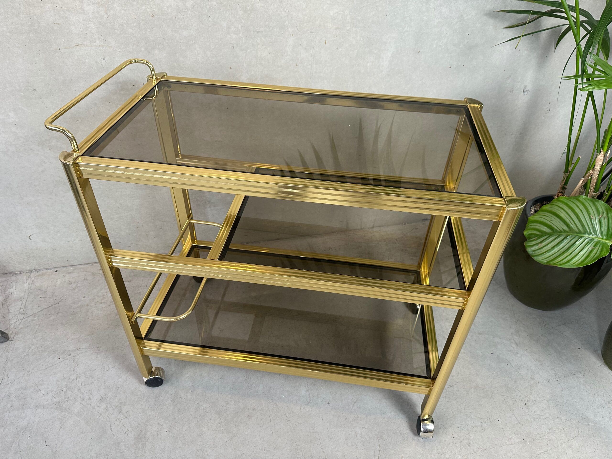 Vintage 80s bar trolley – Hollywood Regency