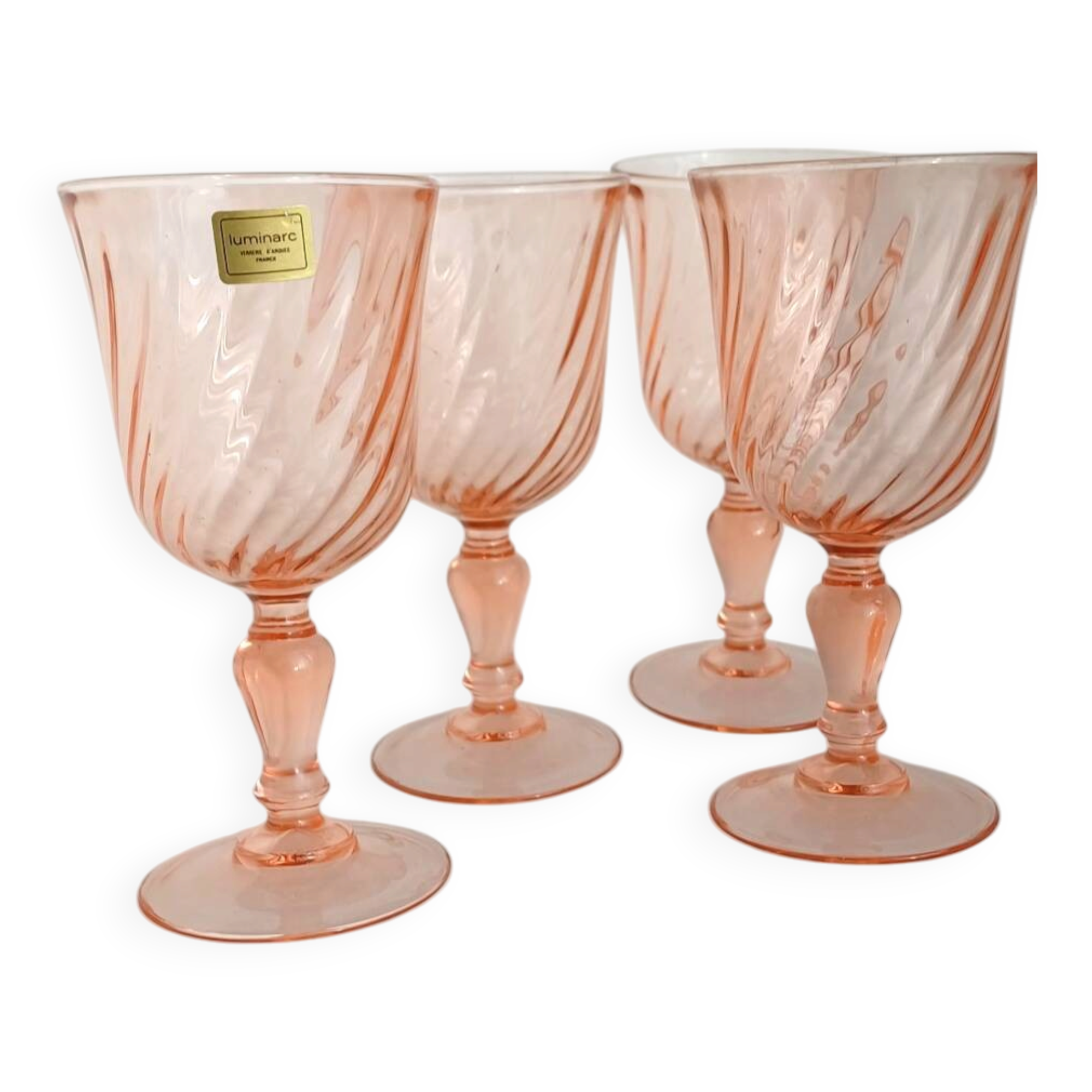 Verre rose torsade Luminarc rosaline