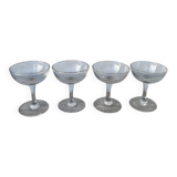 4 champagne coupes in bubbled blown glass, circa 1900