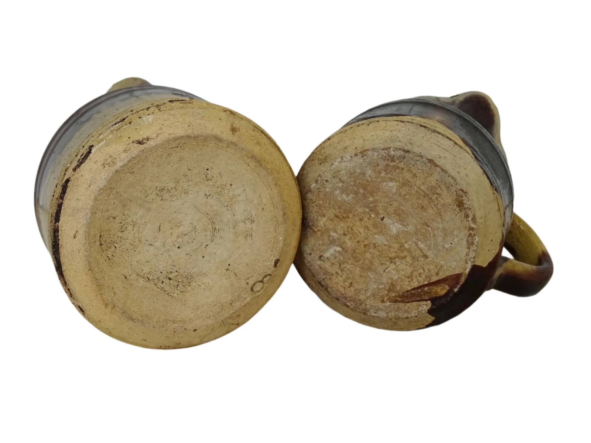 Petite paire de pichets anciens en céramique française de Dieulefit