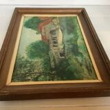 Watermill painting oil on canvas signed