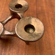 Vintage German brutalist metal candlestick by Harjes