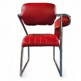 2 chaises en cuir rouge par Eileen Gray pour Alivar