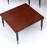 Square Walnut Coffee Table Model "T8" by Vico Magistretti for Azucena, Italy