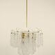 Frosted glass and brass chandelier by Kinkeldey, Germany, 1960s.