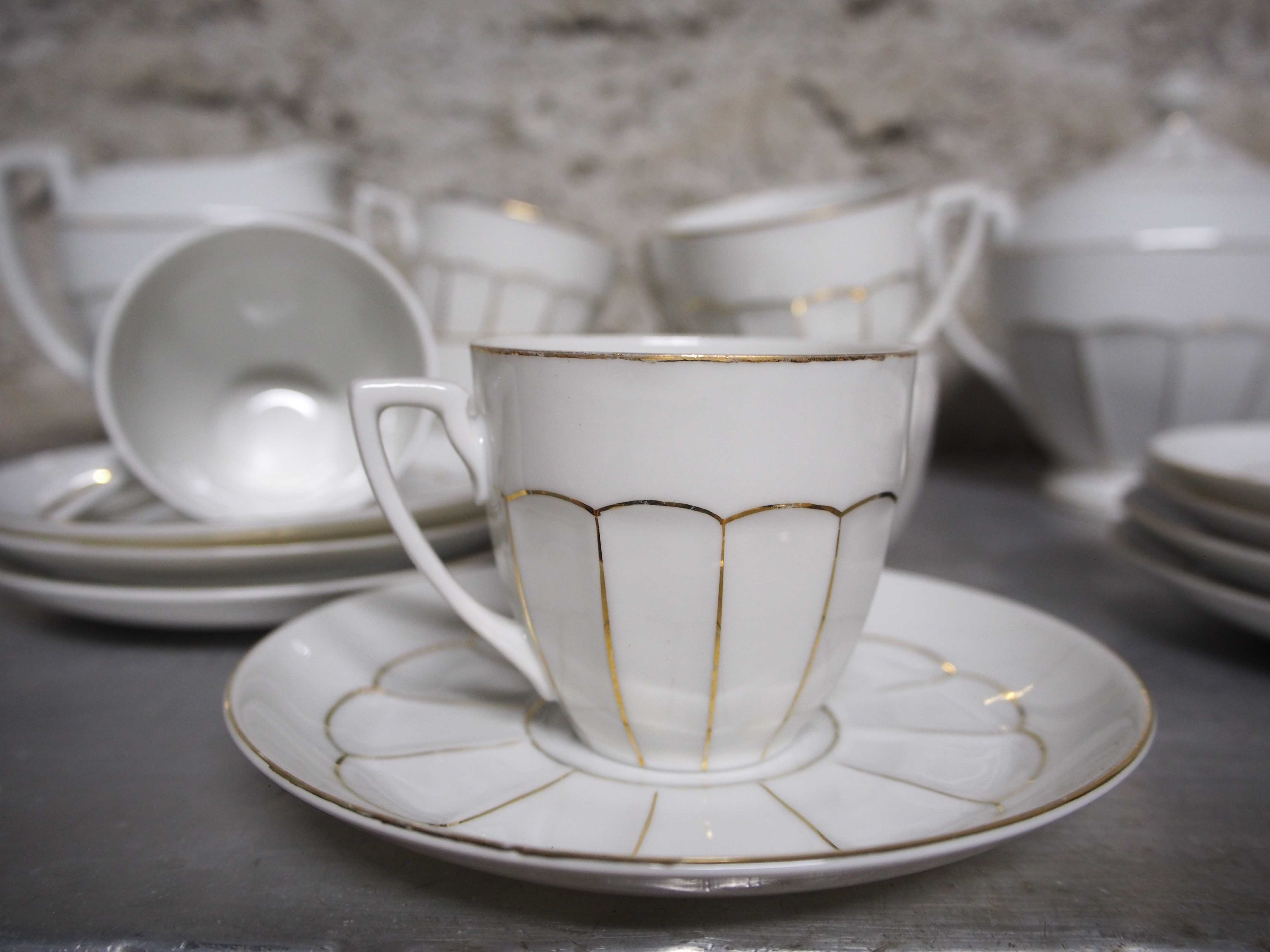 Fine Art Deco porcelain coffee set Victoria China
