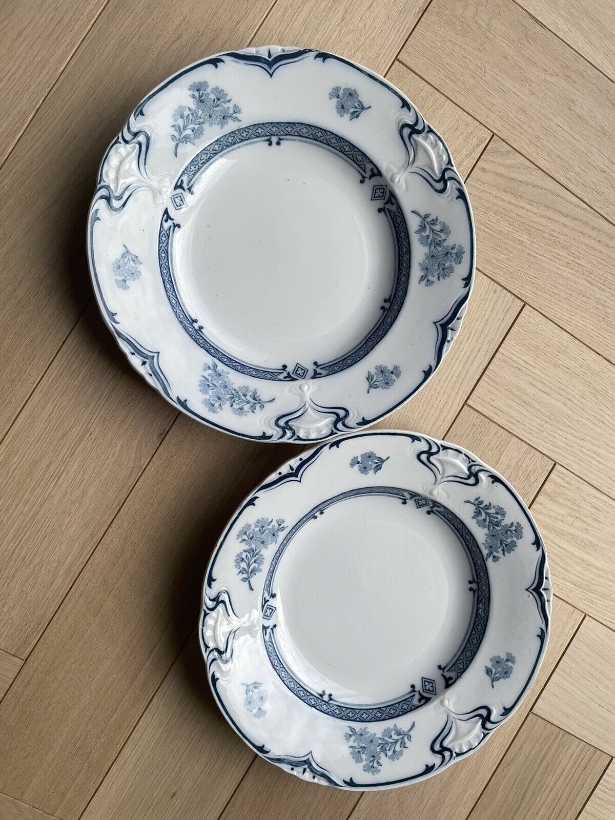 Plate hollow earth of iron Saint Amand model Manon art nouveau